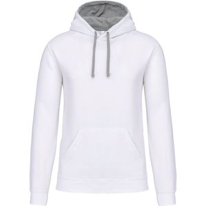 Kariban Hooded sweater met contrasterde capuchon K446 - White / Fine Grey - XL
