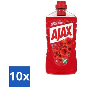 Ajax - Allesreiniger - Fête des Fleurs - Intense Frisheid - Langdurige Geurverspreiding - 1 L - Bulkverpakking - 10 stuks
