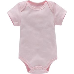 baby jumpsuit korte mouw tas scheet jurkje roze(6M)