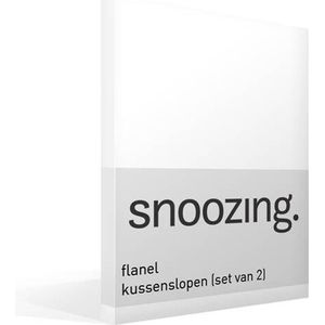 Snoozing - Flanel - Kussenslopen - Set van 2 - 60x70 cm - Wit