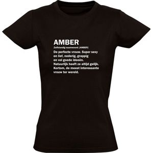 Amber grappig Dames t-shirt | verjaardag | cadeau | kado | shirt | Zwart