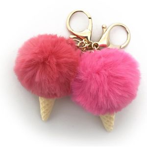 Summer fun sleutelhanger pompom ijsjes