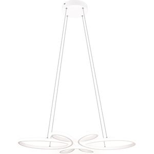 LED Hanglamp - Torna Crowl - 32W - Natuurlijk Wit 4000K - Dimbaar - Rond - Mat Wit - Metaal