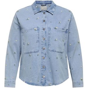 ONLY CARMAKOMA - CARCASSIE EMB LS OVS DNM SHIRT AZG - Meisjes