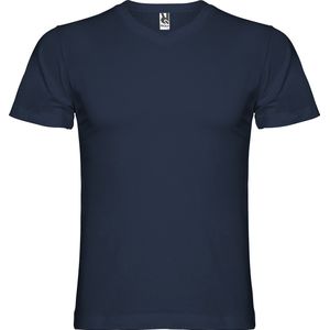 Donkerblauw 10 pack t-shirt 'Samoyedo' met V-hals merk Roly maat 3XL