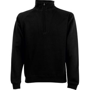 Fruit Of The Loom Heren Ritssluiting Nek Sweatshirt Top (Zwart)