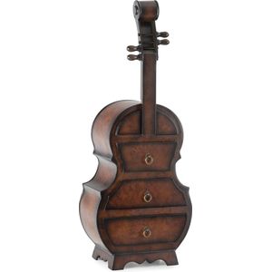Rustieke ladekast met 3 laden in Cello design - Handgemaakt en uniek nachtkastje - Vintage uitstraling voor woon- en eetkamer