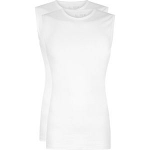 RJ Bodywear Everyday - Assen - 2-pack - mouwloos T-shirt O-hals - wit rib -  Maat L