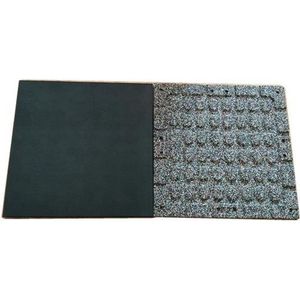 Fitness vloermatten - Rubbere matten - Rubbere tegels - Fitness ondergrond - Rubbere puzzelmatten - 1m² - Zwart
