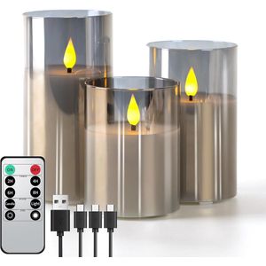Led kaarsen oplaadbaar - Inclusief Afstandsbediening - Bewegende Vlam - Veilig & Duurzaam - Realistische Kaarsen - Oplaadbare Waxinelichtjes - Ongeparfumeerd - Kerstverlichting - Led Kaarsen Oplaadbaar - Kaars - Gezelligheid - Met Oplaadstation - The