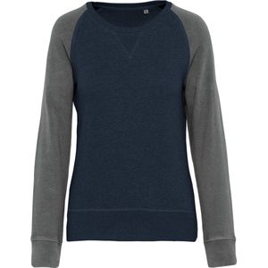 Sweatshirt Dames XL Kariban Ronde hals Lange mouw French Navy Heather / Grey Heather 80% Katoen, 20% Polyester