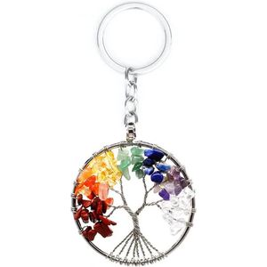 Sleutelhanger Tree Of Life I Levensboom Sleutelhanger I Met Natuurstenen I Sleutelhouder I Mulitikleur