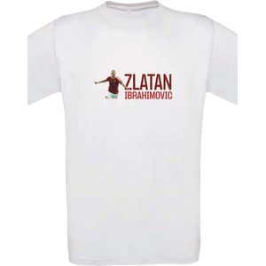 Zlatan Ibrahimovic - Kinder shirt met tekst- Kinder T-Shirt - Wit - Maat 110/116 - T-Shirt leeftijd 5 tot 6 jaar - Grappige teksten - Cadeau - Shirt cadeau - Voetbal tekst- verjaardag