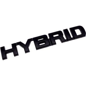 Auto Embleem Hybrid - Zwart - Zelfklevende Badge - Hybrid Embleem - universeel/alle automerken - voor Achterklep - Auto Accessoires