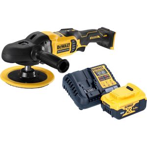DeWalt DCM 849 P1 accu-excentrische polijstmachine 18 V 180 mm borstelloos + 1x oplaadbare accu 5,0 Ah + lader
