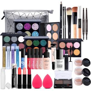 Complete Make-up Set voor Vrouwen - 37-delige Draagbare Cosmetische Kit met Oogschaduw, Lipgloss en Concealer