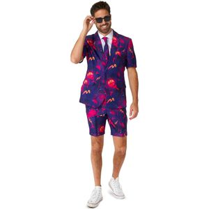 Suitmeister SUMMER Retro Neon Navy - Heren Zomer Pak - Zomers - Carnaval - Meerkleurig - Maat S