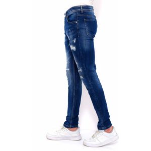 Ripped Jeans Heren Slim Fit Strech -DC-046- Blauw
