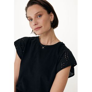 Mexx Top With Broidery Sleeves - Dames - Zwart - Maat M