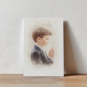 Souvenirs Van De Eerste Heilige Communie Voor Een Jongen 40X50 Cm Zonder Lijst
