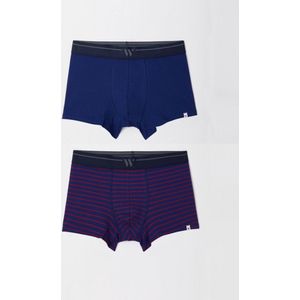 Woody Jongens-Heren Boxer duopack donkerblauw - gestreept - 222-2-QLC-Z/055 - maat XL