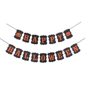 Halloween Decoratie Zwarte Happy Halloween Versiering Halloween Slinger Accessoires Zwart – 1 Stuk