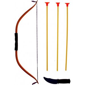 Kruger Fantasy indianen boog met 3 pijlen - speelgoed wapens - 40 cm - Ridders/soldaten/western