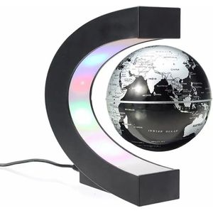 Koopiez Lamp - Aardbollamp - Magnetisch - LED - Wereldbol - Zwart/wit - Modern