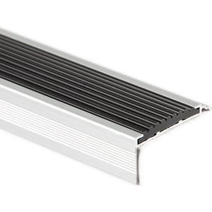 Rubbermagazijn | Trapneusprofiel aluminium recht zwart | 1500 x 40 x 18 mm - 5 stuks | hoekprofiel | traptredeprofiel |