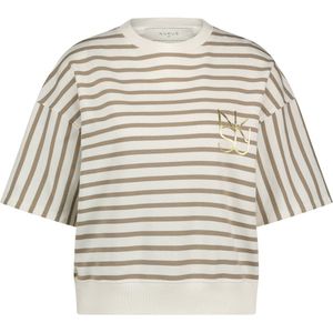 Nukus - Trui Beige Nukus Lotte Pullover Stripe Trui Beige Nks03007