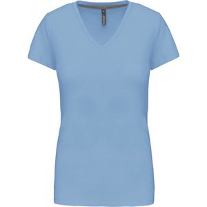 T-shirt Dames 3XL Kariban V-hals Korte mouw Sky Blue 100% Katoen