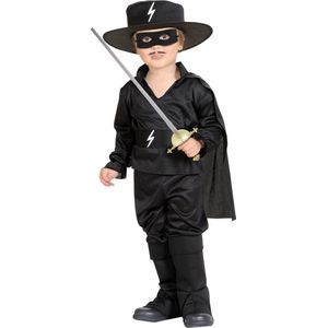 Widmann - Zorro Kostuum - Mexicaanse Held Zorro Kind Kostuum - Zwart - Maat 98 - Carnavalskleding - Verkleedkleding