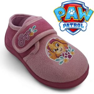 Nickeloden - Skye ""Paw Patrol"" gesloten pantoffels met velcro/klittenbandsluiting - maat 26 - roze sloffen voor meisjes - lage kinderpantoffels