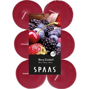 Spaas Geurtheelichtjes/waxinelichtjes - Maxi - 48x - Berry Cocktail - 10 branduren - geurkaarsen