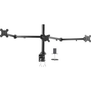 Verstelbare Desk Mount voor 3 Monitoren van 23 tot 32 Inch - Kantelbare en Draaibare Beugel, Geschikt voor VESA