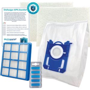 Philips Performer Active stofzuiger-APK set | Complete onderhoudsset met stofzuigerzakken (10 x), motorfilter (2 x), HEPA filter, geursticks (5 x) APK-checklist & APK-sticker | Maak je stofzuiger als nieuw met de Multaparts® huismerk stofzuiger-APK