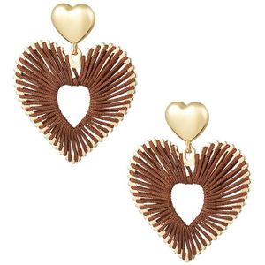 Statement Oorbellen A Touch Of Love - Bruin - Party - Feestdagen