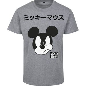 Merchcode Mickey Mouse - Mickey Japanese Heren T-shirt - XS - Grijs