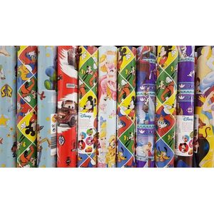 4 rollen van 500x70cm Disney cadeaupapier inpakpapier voor kinderen