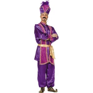 Wilbers & Wilbers - 1001 Nacht & Arabisch & Midden-Oosten Kostuum - Paarse Hoogheid Sultan, Paars - Man - Paars - Maat 60 - Carnavalskleding - Verkleedkleding