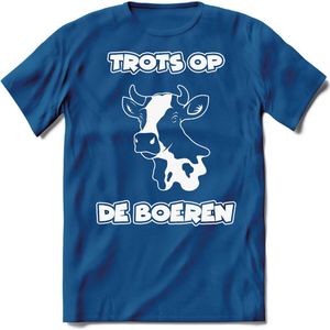 T-Shirt Knaller T-Shirt|Trots op de boeren / Boerenprotest / Steun de boer|Heren / Dames Kleding shirt Koe|Kleur Blauw|Maat XXL