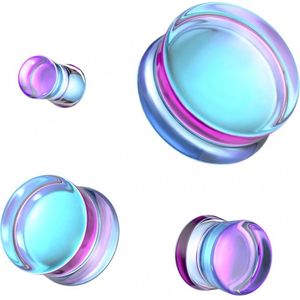8 mm double flared plug Iridescent