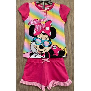 Disney Minnie Mouse short pyjama - kleur fuchsia - in geschenkendoos. Maat 128 cm / 8 jaar