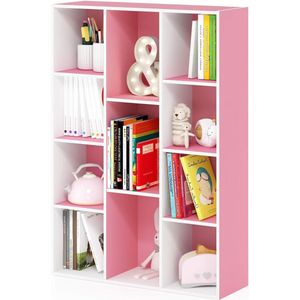 Luder 11-Cube Omkeerbare boekenkast met open plank, wit/roze