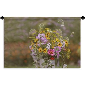 Wandkleed - Bloemen - Gieter - Kleur - 150x100 cm - Wandtapijt