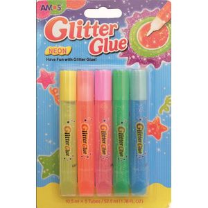 Graine Créative Glitter Glue Pennen Neon Kleuren set van 5 stuks