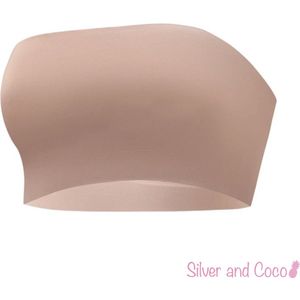 SilverAndCoco® - Strapless BH Top | Naadloze Invisible Onzichtbare Beha Bandeau Naadloos Festival Topje - Nude Roze / Large / L