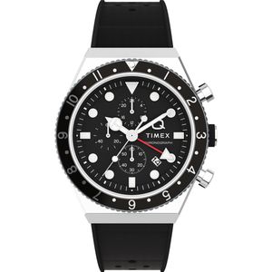 Timex Q Gmt Chrono TW2V70000 Horloge - Rubber - Zwart - Ø 40 mm