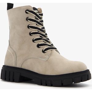 Blue Box meisjes veterboots van imitatiesuède - Beige - Maat 28