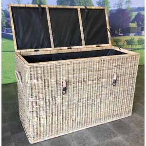 Kussenbox groot 167x70xH106 cm naturel rotan